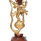 Brass Lord Ganesha Dancing on Serpent Shesha - Hindu Deity Idol for Puja and Gifts (Height 26 Inch)