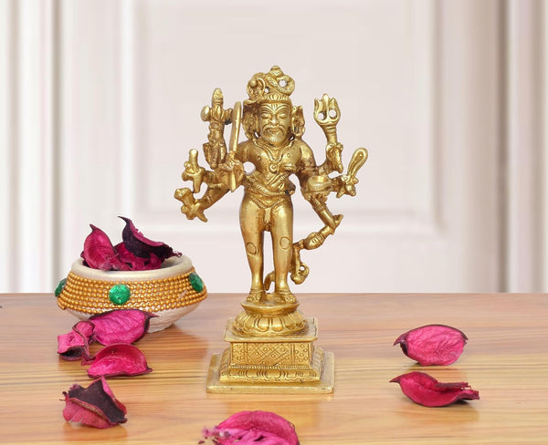 Brass Lord Shri Kaal Batuk Bhairava Idol (Height 5 Inch)