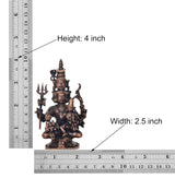 Copper Shiv Parivar showpiece size: height 4 in, width 2.5 in, bronze figurine
