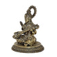 Fine Brass Goddess Saraswati Sitting On Swan Devi of Study Maa Saraswati (Height: 4.5 Inch)