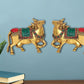 Brass Kamdhenu Cow Pair Wall Hanging Vastu Gau MATA Statues for Home Decor and Ofice Wall Decor Vastu Pooja Figurine (Height: 4 inch) multicolour