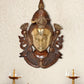 Brass Lord Shiva Wall Hanging Mask Idol for Home Door Office Temple Gift Showpiece (Height :11 inch)