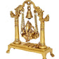 Brass Lord Ganesha On Swing Decorative Showpiece Idol (Brass, Height 9 Inch)