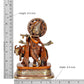 Brass Lord Krishna with Cow Idol Figurine Sculpture Playing Flute Statue Decorative Showpiece, (Height 6.5 Inch)