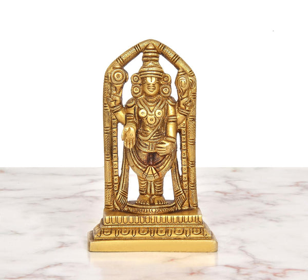 Brass Lord Tirupati Bala Ji Idol (Height: 6 Inch) Study Setting