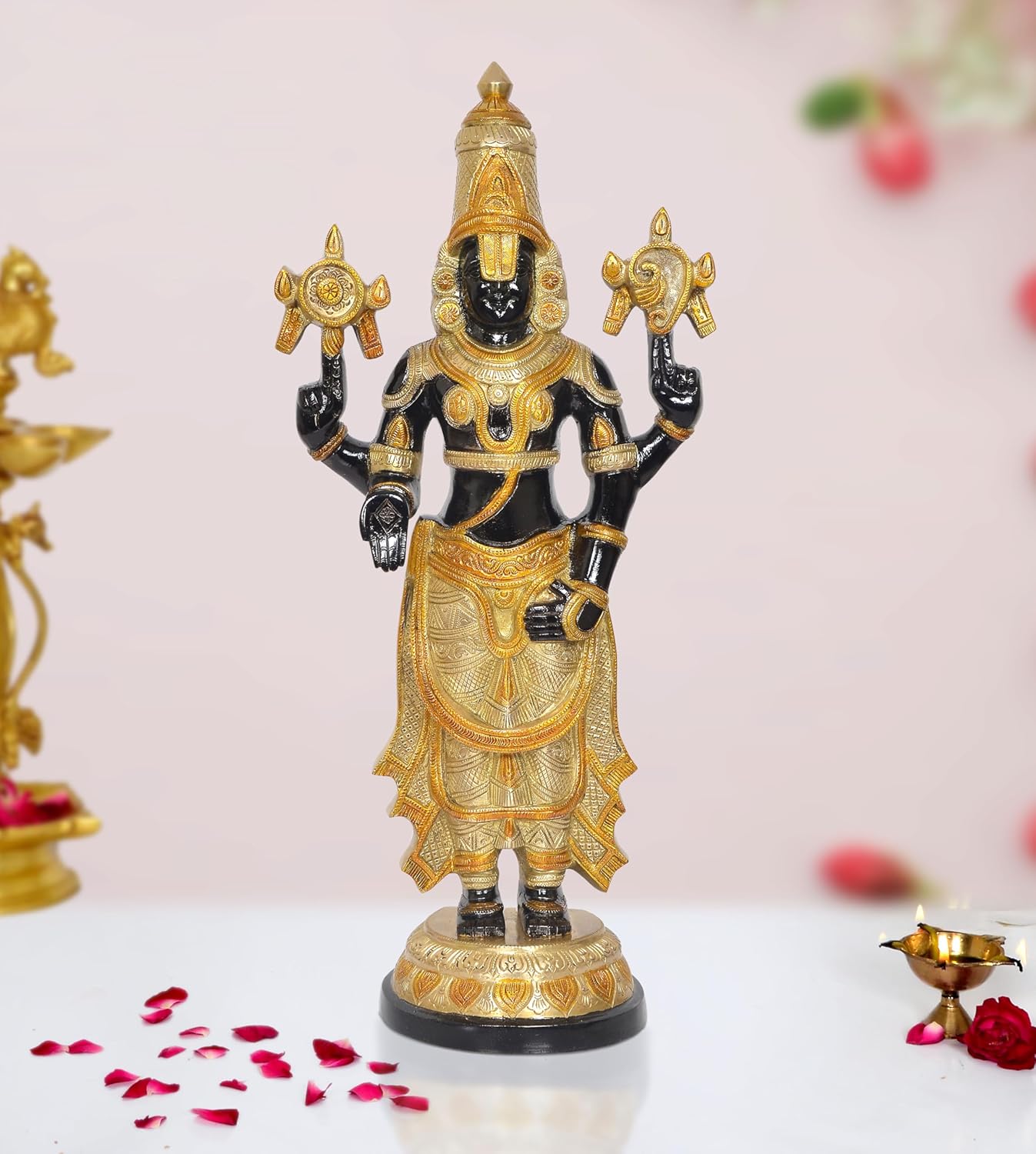 Brass Lord Tirupati Bala Ji Idol Statue for Home Temple Office Decor Figurine Statue Showpiece (Height 24 Inch)