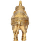 Brass Elephant Figurine - Decorative Statue for Home Decor, Feng Shui, and Good Luck (Height 10 Inch)