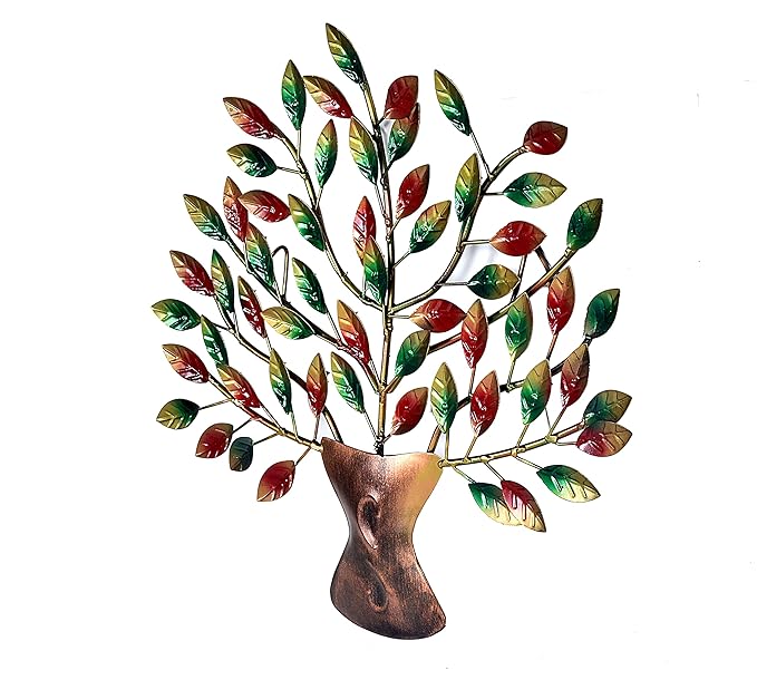 Metal Tree Wall Hanging Decorative Showpiece Wall Decor Home Decor Handicraft Designed Multicolour Height 16 Inches