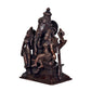 Brass Lord Ganesha with Riddhi Siddhi Idol Statue Murti, Height : 7 inch (Brown)