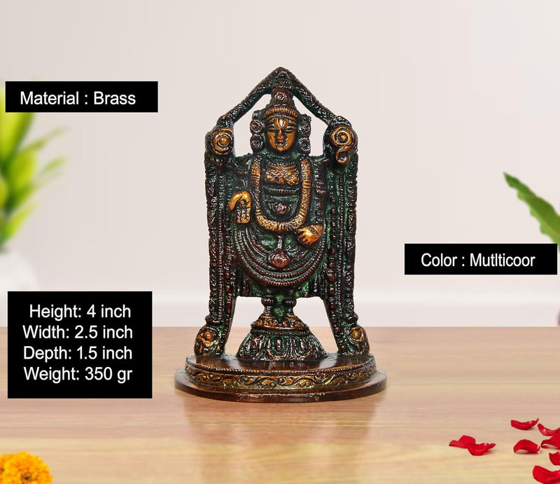 Brass Lord Tirupati Bala Ji Idol (Height :4 inch) (Color 3)