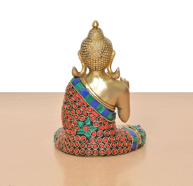 Brass Buddha- Abhaya Mudra Idol for (Height 6 Inch)