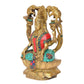 Brass Gaja Lakshmi Statue Laxmi with Elephants Home Temple Office Figurine Showpiece (Height 7.5 Inch)