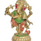 Brass Lord Dancing Ganesha Murti - Religious Statue for Home Office Mandir Temple Decor (Height 9.5 Inch)