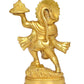 Brass Hanuman JI with Mountain Statue Idol Sculpture Statue Home Decor (Height: 9.5 Inch)