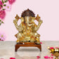 Brass Lord Ganesha Idol Ganesh Statue Decorative Sculpture for Home Office Mandir Pooja Showpiece (Height 7.5 Inch)