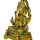 Brass Lord Ganesha Ganpati Idol Vinayak Religious Statue Brass Murti Multicolor (Height 18Inch)