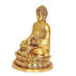 Brass Buddha Statue Sitting On Base (Height: 8 Inches)