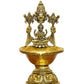 Bronze Tirupatibalaji and Goddess Lakshmi Diya Oil Lamp for Diwali Pooja Gift Decoration Showpiece (Height 5.5 Inch)