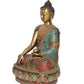 Brass Dhyan Mudra Buddha Statue - Handcrafted Spiritual Decor for Home Decor and Office Decor - Meditating Buddha Idol (Height 17 Inch)