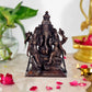 Brass Lord Ganesha with Riddhi Siddhi Idol Statue Murti, Height : 7 inch (Brown)