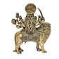 Fine Brass Durga Maa with Lion Idol Hindu Goddess Sherawali MATA Murti MATA Rani Statue Figurine Home Temple (Height: 5 Inch)