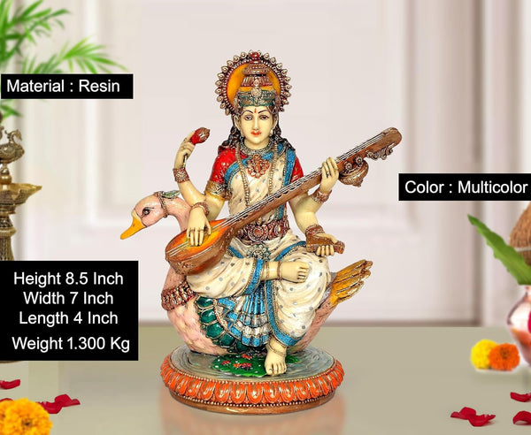 Resin Saraswati Idol (Height : 8.5 Inch) Entryway Setting