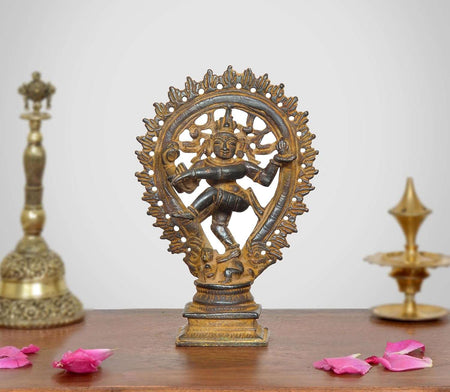 Copper Natraja Dancing Shiva Idol (Height: 4.5 Inch)
