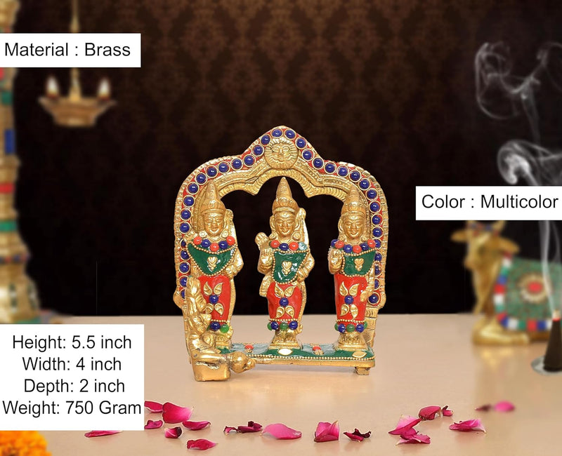 Brass Ram Darbar Idol (Height : 5.5 Inch)