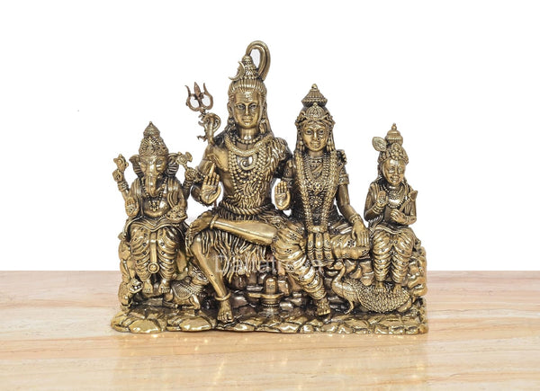 Superfine Brass Shiv Parivar Family Idol (Height 7 Inch) Entryway Setting