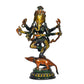 Brass Ganesha Six Hand God Ganesh Dancing On Mushak Idol for Home Decor Pooja Mandir Temple (Height 12 inch)