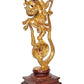 Brass Lord Ganesha Dancing on Serpent Shesha - Hindu Deity Idol for Puja and Gifts (Height 26 Inch)