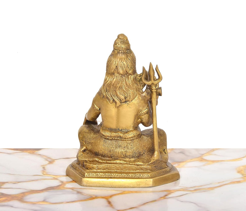 Brass Lord Shiva in Blessing Posture Sculpture (Height:6.5 Inch)