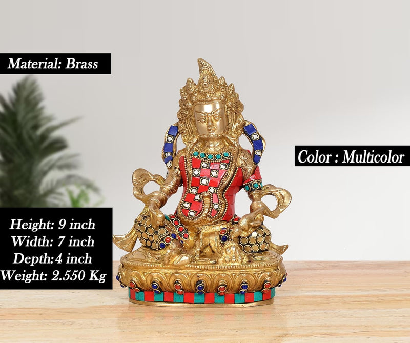 Brass Kuber Bhagwan Murti (Height 9 Inch)
