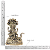 Brass Vishnu statue on Sheshanaga with size markings: Height 8 inch, Width 6 inch