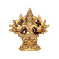 Brass Ganesha with Riddhi and Siddhi Idol - Hindu Deity Statue for Home Temple (Height : 3 inch)