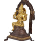 Brass Lakshmi Idol Laxmi Goddess Lakshmi Sitting Statue for Puja Temple at Home Decor Office (Height: 8 Inch)