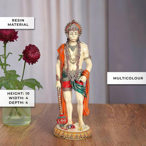 Polyresin Handicraft Lord Hanuman Murti (Height : 10 inch) Entryway Setting
