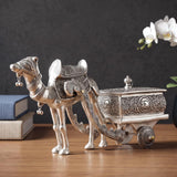 Metal Camel Chariot Dry Furit Decorative Showpiece Items for Home Decor Living Room Table Top Diwali Decoration & Diwali Gifts (Height: 8 Inches)
