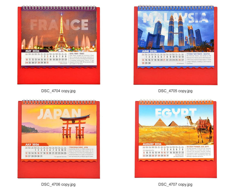 Table Calendar 2026 Explore Your Destination |12 Months| (Size 8.5 x 9 Inch)