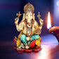 RESIN, Cold Cast Marble Dust Lord Ganesha Ganesh Murti for Diwali Puja Pooja, Height : 7 inch