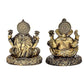 Brass Sitting Lakshmi Ganesh Idol Statue Murti for Diwali Pooja, Height : 3 inch