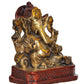 Brass Lord Ganesha Idol Ganesh Statue Decorative Sculpture for Home Decor Office Mandir Pooja Showpiece (Height 7 Inch)