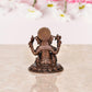 Copper Lord Ganesha Ganpati Idol Vinayak Religious Statue Copper Murti Multicolor (Height 2 Inch)