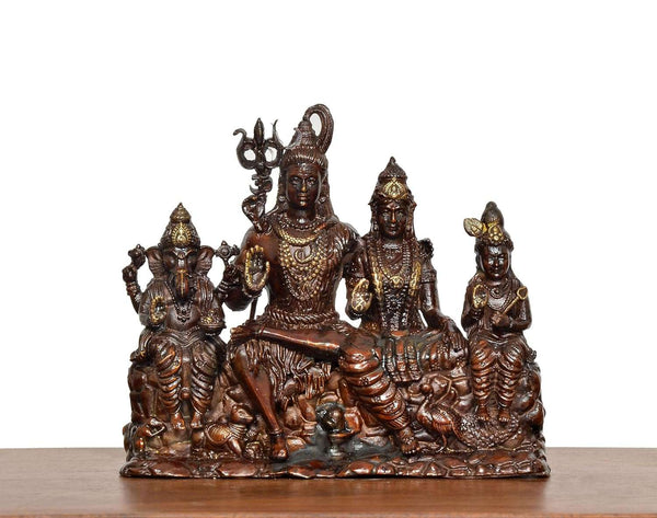 Superfine Brass Shiv Parivar Statue (Height 4.5 Inch) Entryway Setting