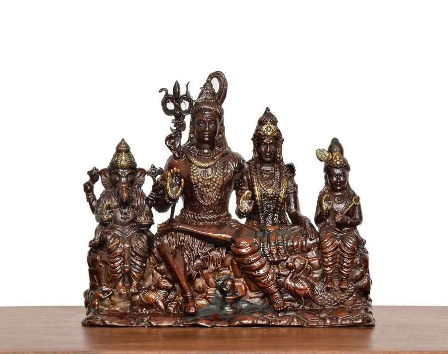 Superfine Brass Shiv Parivar Statue (Height 4.5 Inch) Craft Detail
