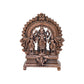 Copper Vishnu Shridevi and Bhudevi Statue for Home Temple Office Mandir, (Height: 3 Inch)