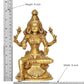 Brass Lakshmi Idol Laxmi Goddess Lakshmi Sitting Statue for The Puja Temple at Home Decor Office (Height: 8 Inch)