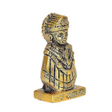 Khatu Shyam Ji metal idol, golden finish, 3/4 angle, detailed torso patterns