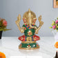 Brass Lord Ganesha Idol Sitting Ganesh Statue Decorative Sculpture for Home Decor Office Mandir Pooja Temple (Height 5 Inch)