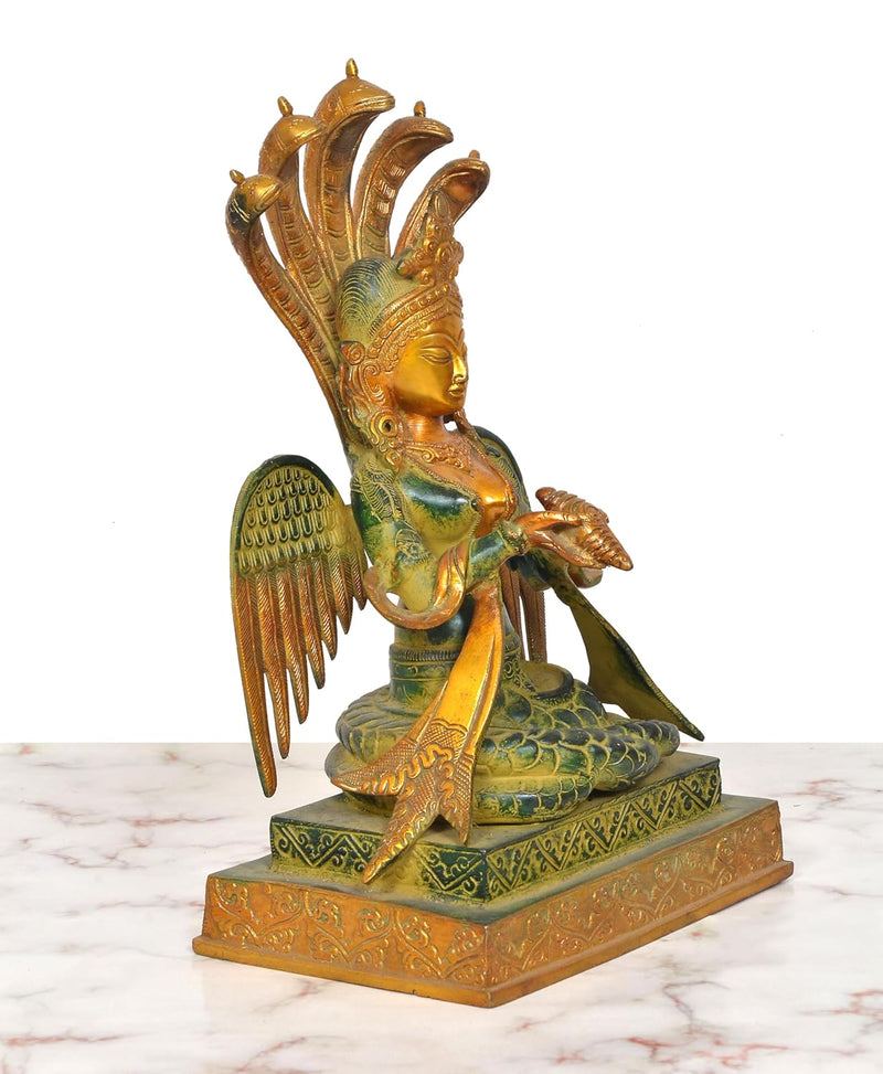 Brass Naga Kanya Statue (Height : 13 Inch)